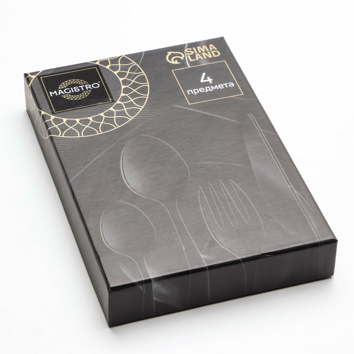 фото Набор столовых приборов из нержавеющей стали magistro ocean, 4 предмета, цвет серебряный