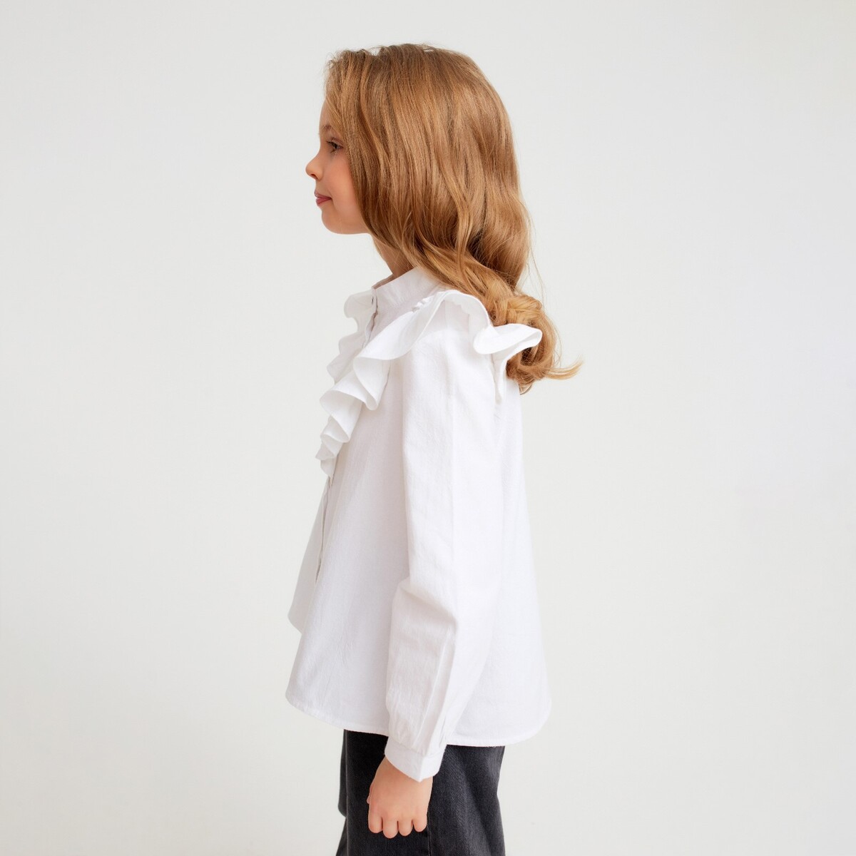 Блузка MINAKU, размер рост 128 см, цвет белый 0964029 - фото 3