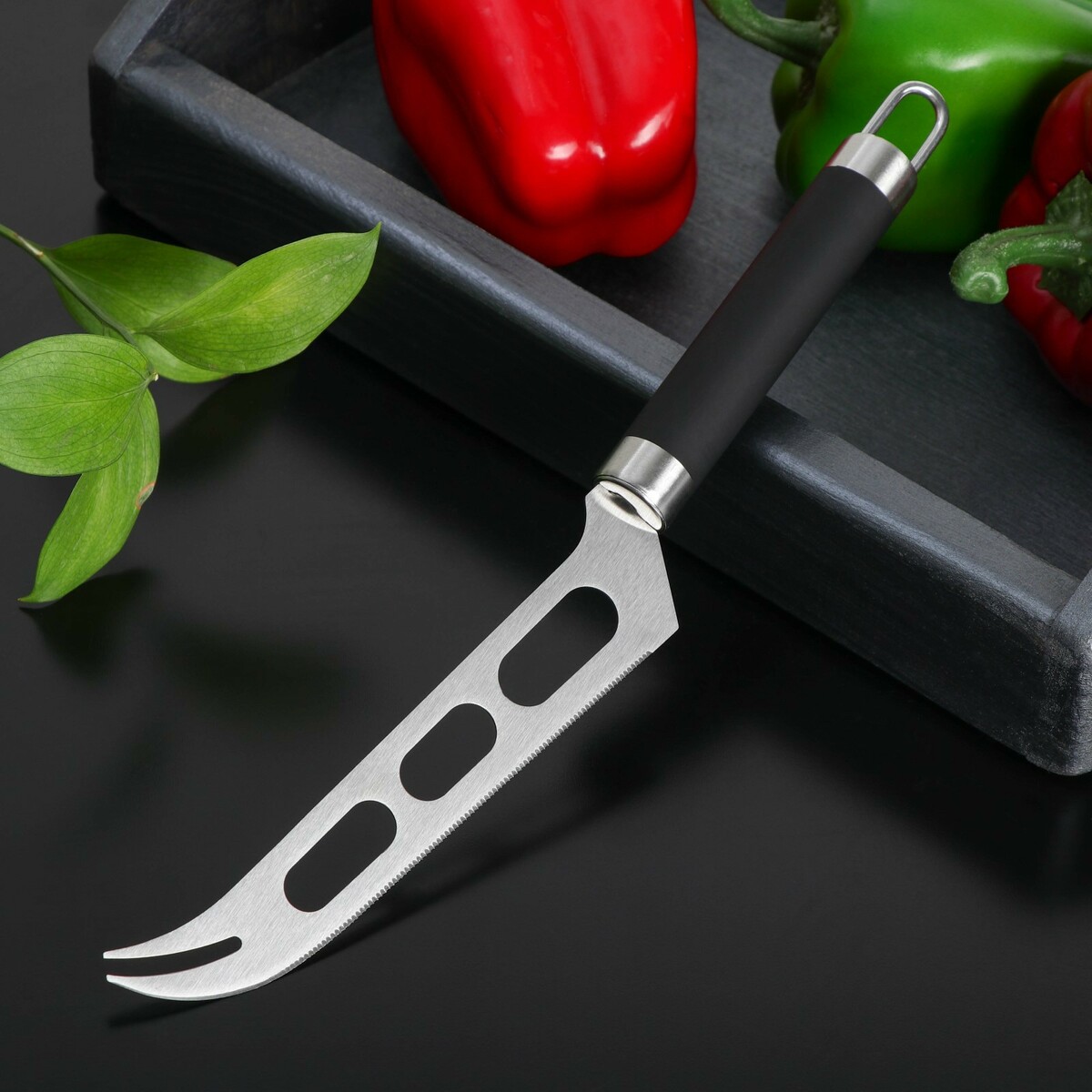 Нож для сыра доляна venus, нержавеющая сталь, цвет черный нож егерь нержавеющая сталь 65х13