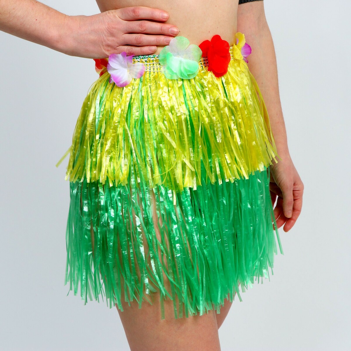 Гавайская юбка, 40 см, двухцветная желто-зеленая эмаль престиж пф 266 желто коричневая 2 8 кг