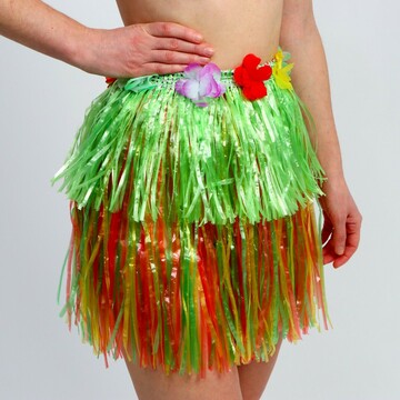 Гавайская юбка, 40 см, двухцветная зелен