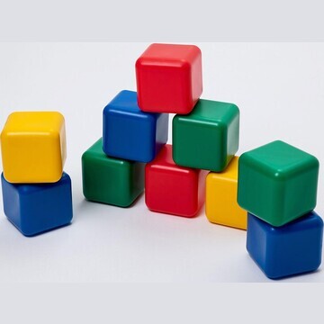 Набор цветных кубиков, 10 штук, 12 × 12 
