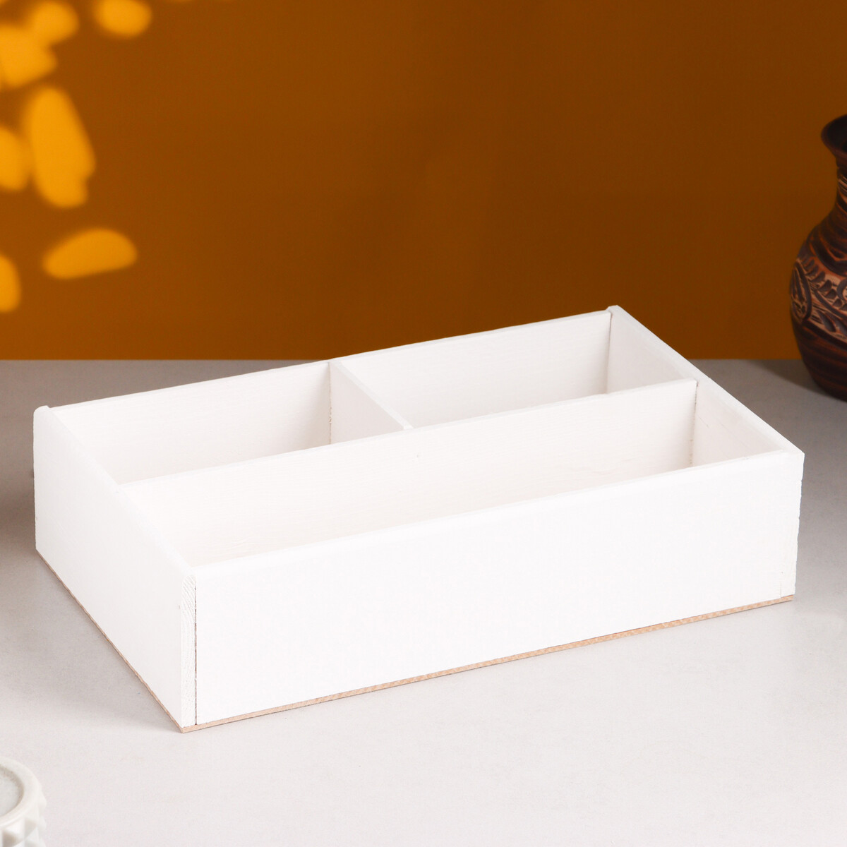 Ящик деревянный 20.5×34.5×10 см подарочный комодик, белая кисть подарочный ящик 25×25×11 см деревянный крышка оргстекло 3 мм обжиг