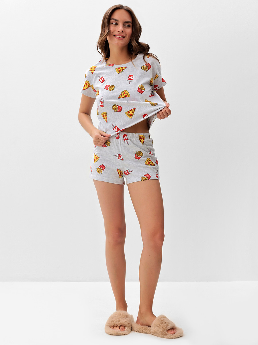 

Пижама футболка шорты, Серый