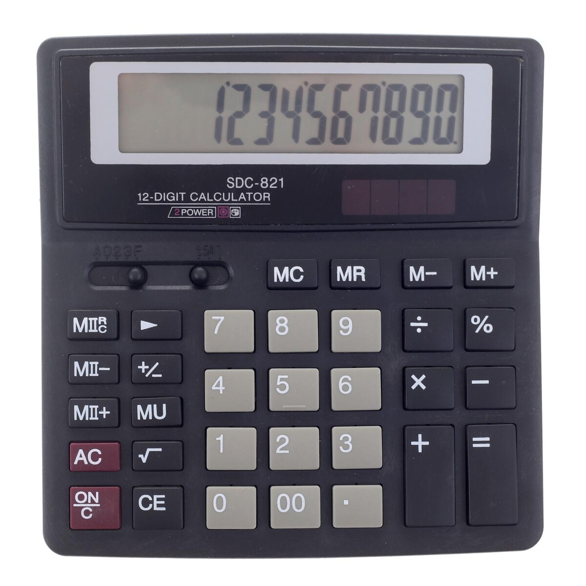Калькулятор настольный, 12 - разрядный, sdc-821 калькулятор настольный citizen sdc 812nr 12 разрядный 102 х 124 х 25 мм двойное питание чёрный