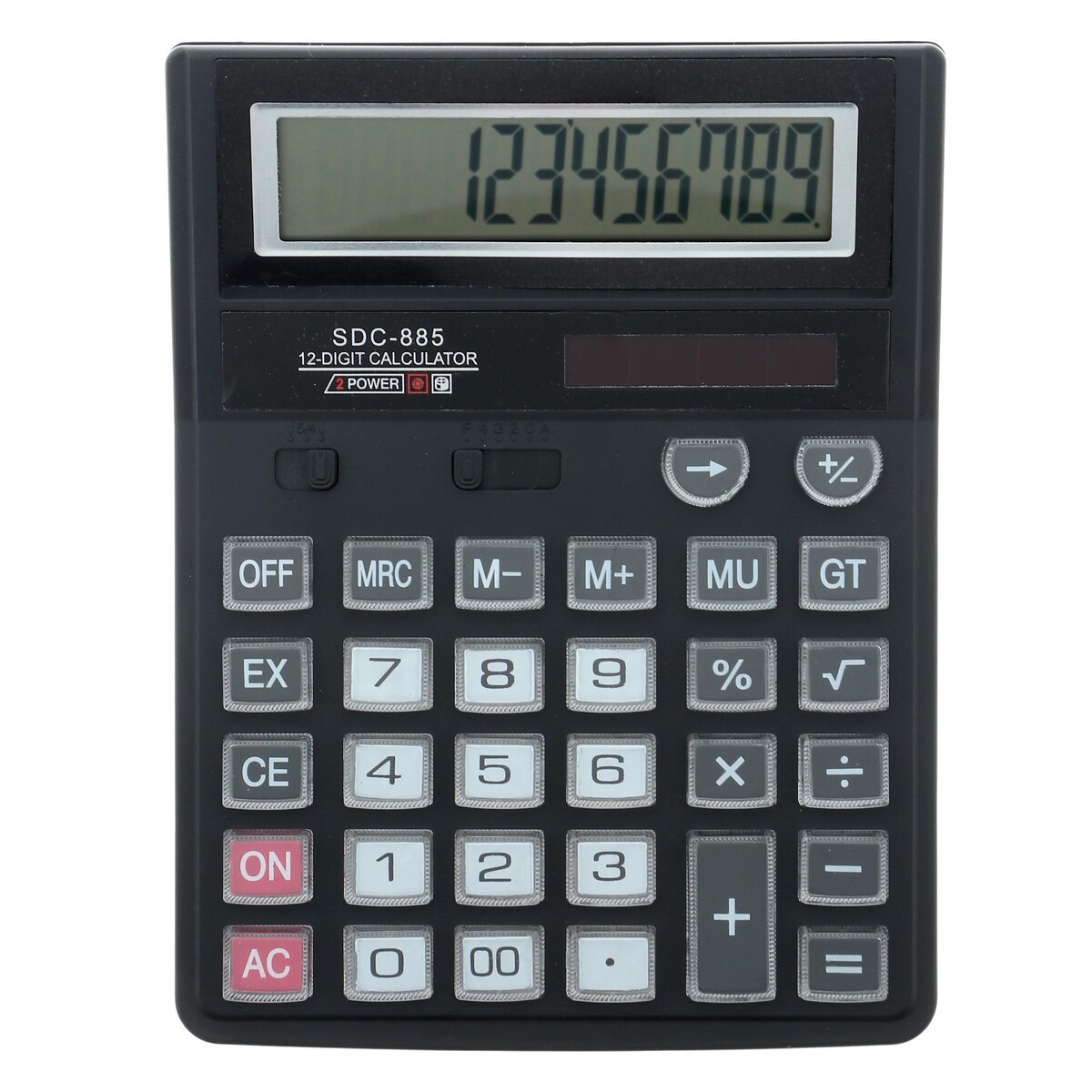 Калькулятор настольный, 12 - разрядный, sdc - 885 калькулятор плоский 8 разрядный серебристый корпус