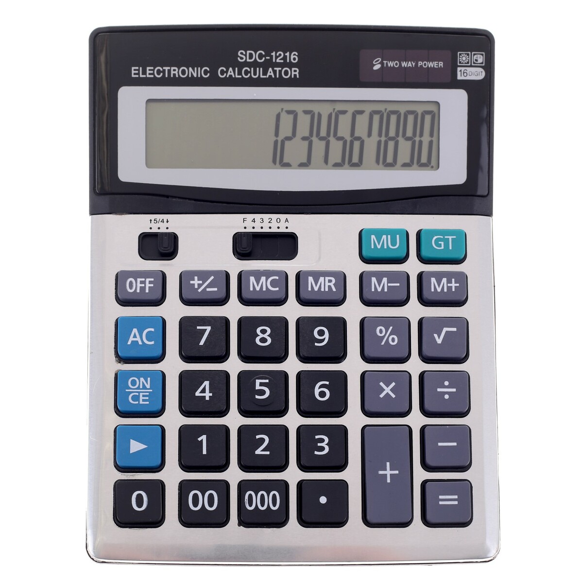 Калькулятор настольный, 16 - разрядный, sdc - 1216 калькулятор плоский 8 разрядный серебристый корпус