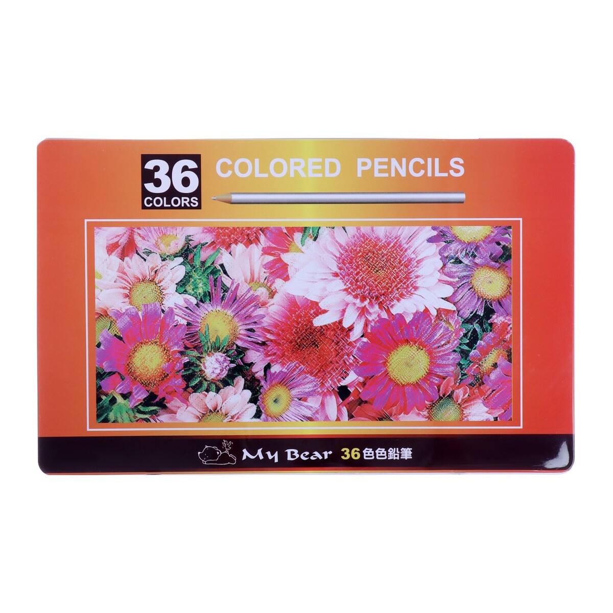 Карандаши 36 цветов в металлическом пенале, заточенные карандаши 6 ов