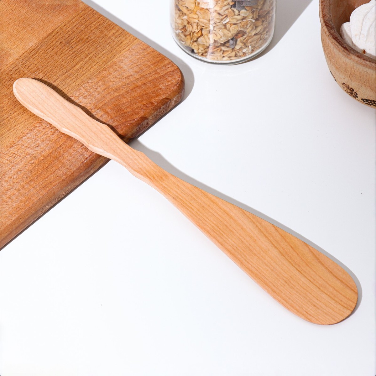 Лопатка, кухонная, с резной ручкой, можжевельник, 27 см, лопатка кухонная adelica