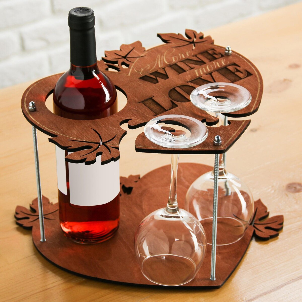 Подставка под вино и бокалы подставка для вина и закусок изабелла раскладная массив ясеня