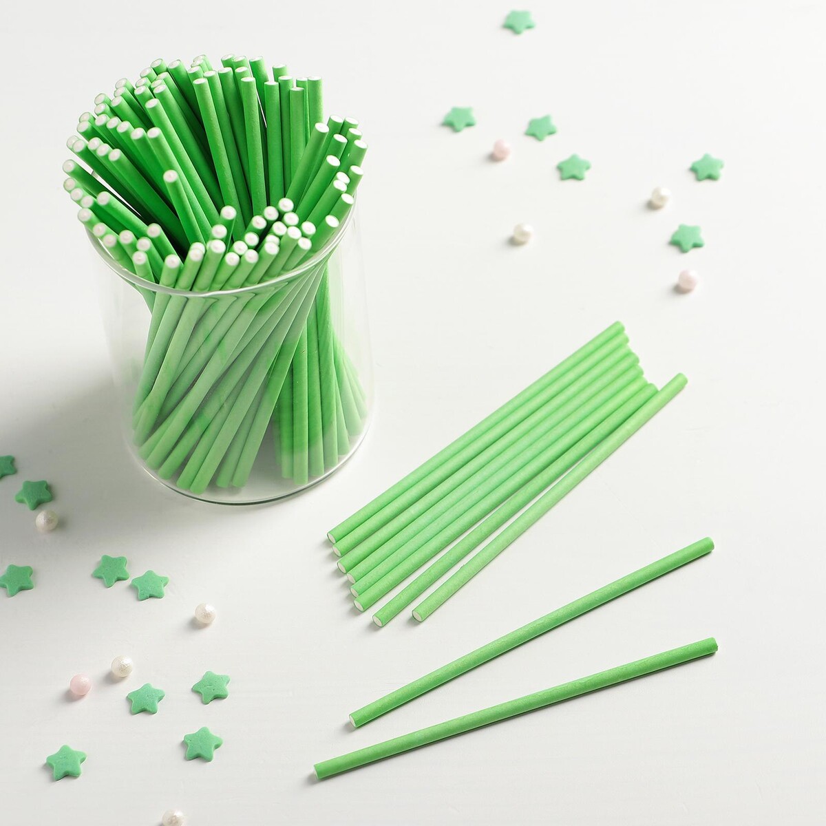 Палочки для кейк-попсов, 10×0,3 см, 100 шт, цвет зеленый