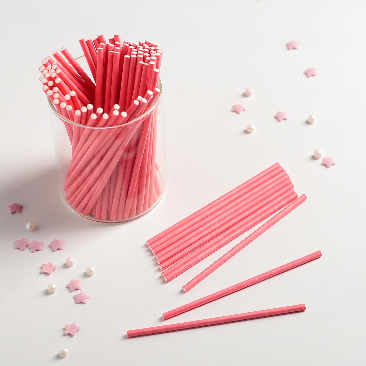 Палочки для кейк-попсов, 10×0,2 см, 100 шт, цвет розовый палочки для кейк попсов 10×0 2 см 100 шт розовый