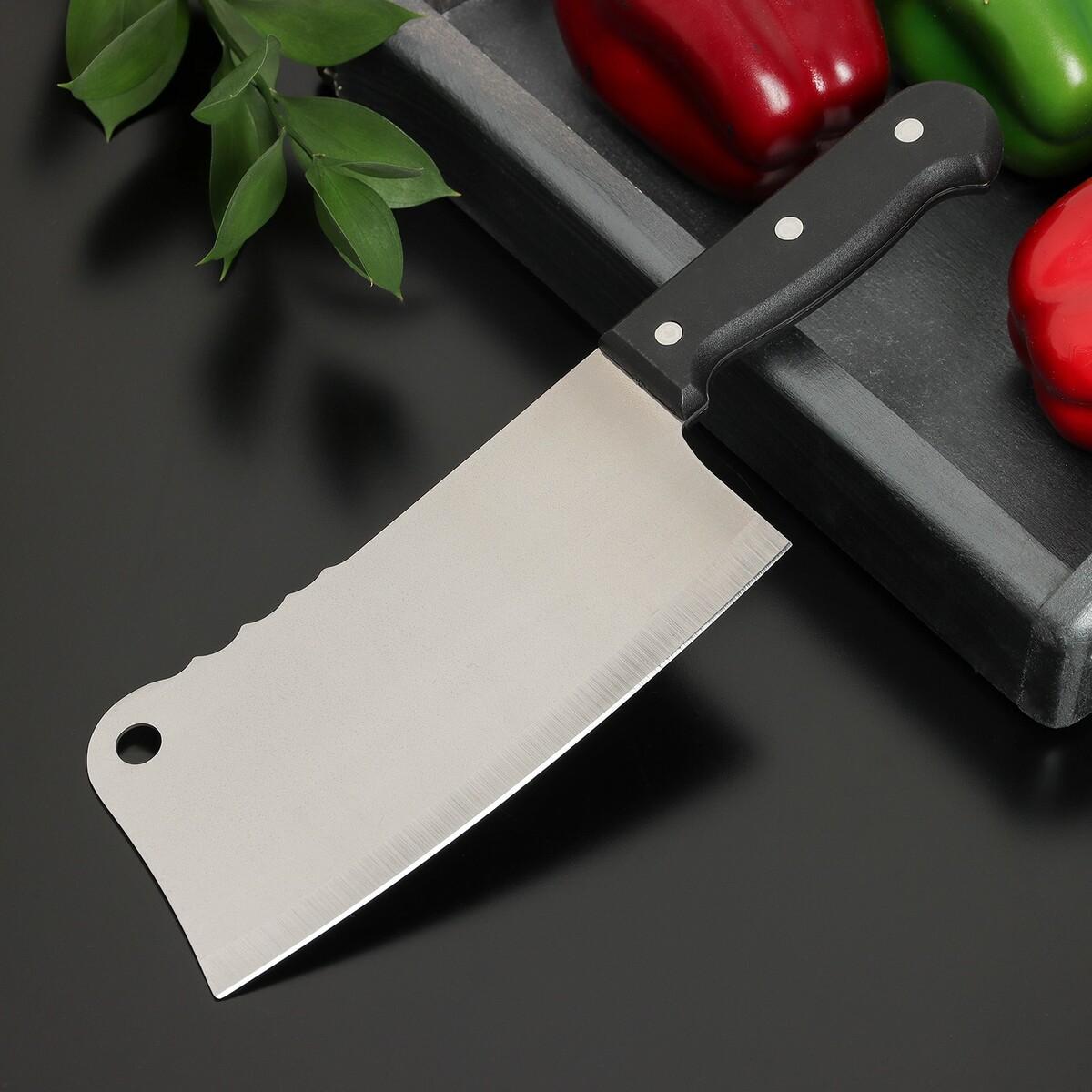 Нож - топорик кухонный доляна нож топорик кухонный доляна sparkle лезвие 20 см белый
