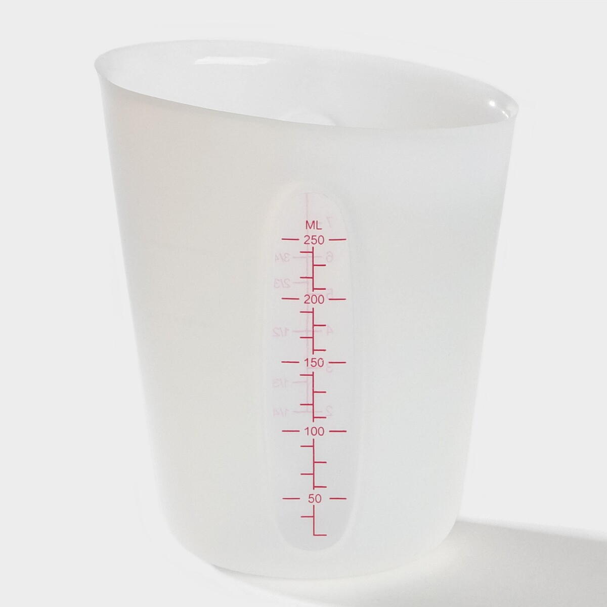 Мерный стакан доляна, 250 мл, цвет белый стакан высокий для молока доляна полёт 230 мл