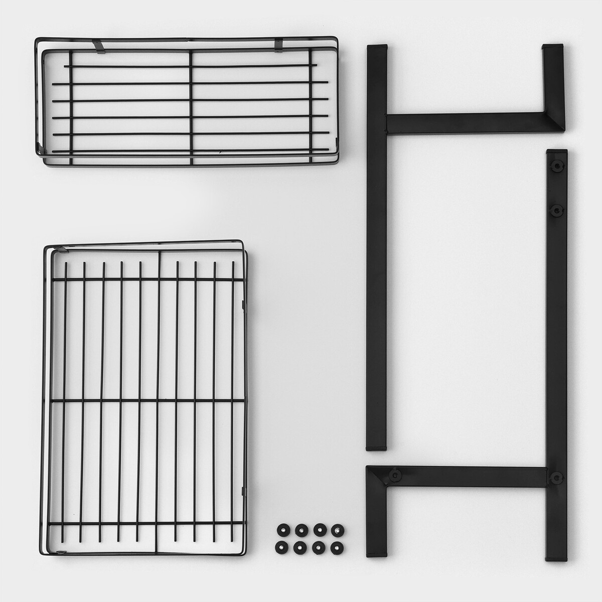 фото Полка для кухни 2-х ярусная доляна, 33,5×20,5×39 см, цвет черный