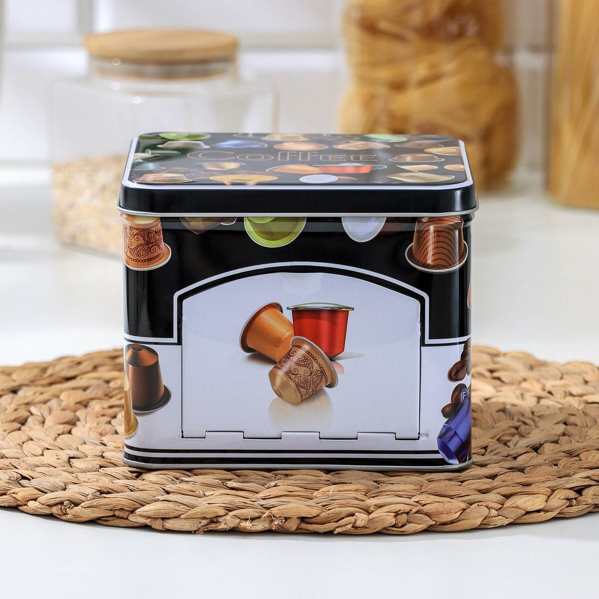 

Банка для капсул кофемашины coffee, 17×10 см, цвет черный