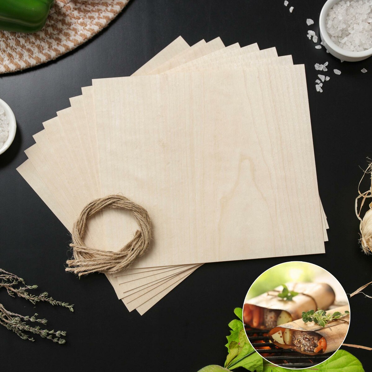 Гриль-бумага из древесины, 20×18 см, 8 шт/уп, клен gfgril мультипекарь для выпечки мини гриль 7 в 1 gfw 027