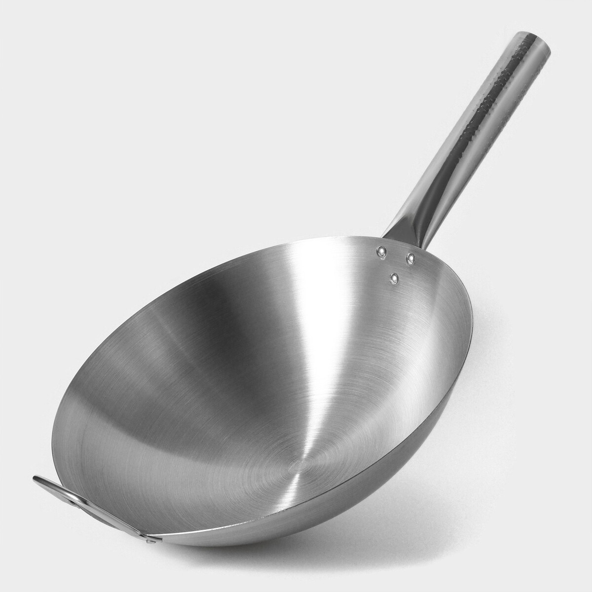 Сковорода-wok, chief, d=30 см, с ручкой No brand, цвет серебристый 0978647 - фото 4