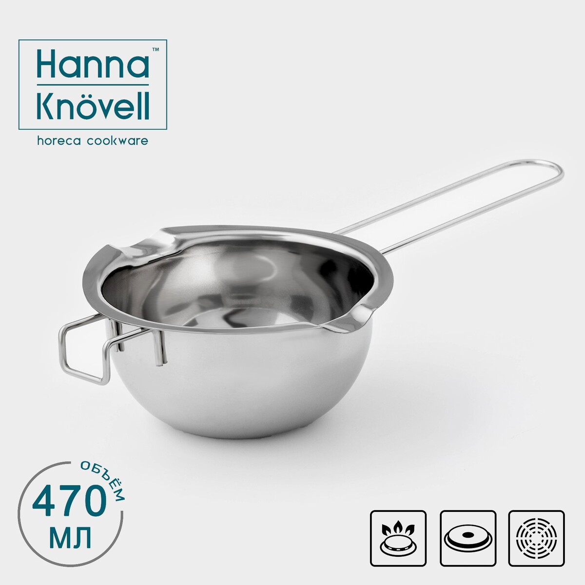 

Миска для водяной бани hanna knövell, 470 мл, 14×6.3 см, нержавеющая сталь, Серебристый