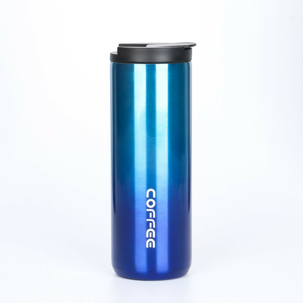 Термокружка, 500 мл, coffee, сохраняет тепло 8 ч, синяя термостакан coffee cup пластик металл 350мл