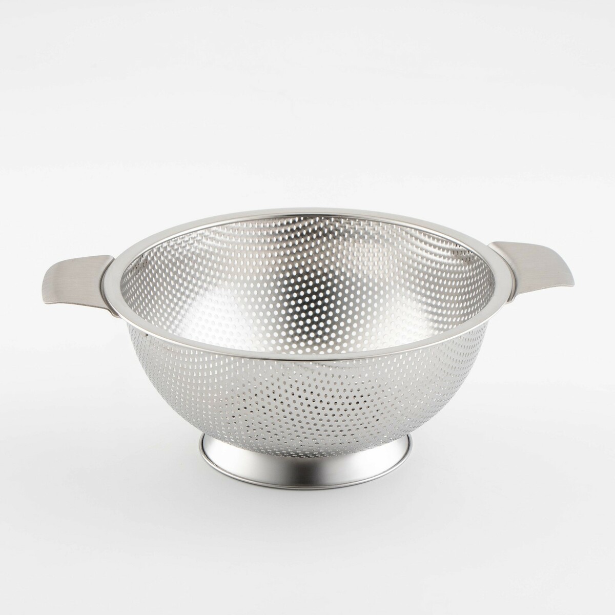 

Дуршлаг из нержавеющей стали на ножке, d=20,5 см, 201 сталь, две ручки, Серебристый