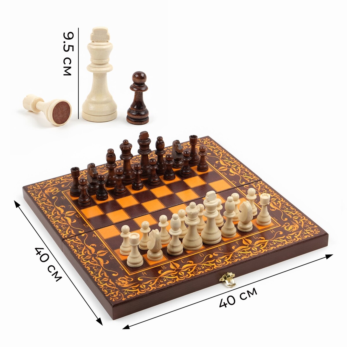 Шахматы деревянные 40 х 40 см настольная игра 3 в 1 шахматы шашки нарды деревянные фигуры доска 29 5 х 29 5 см