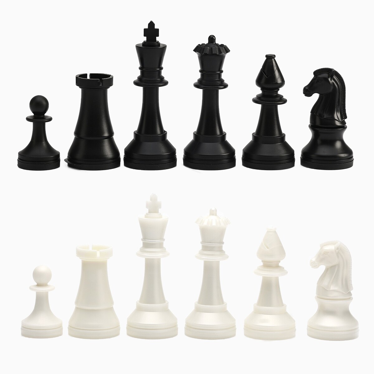 Шахматные фигуры турнирные, пластик, король h-10.5 см, пешка h-5 см шахматные фигуры