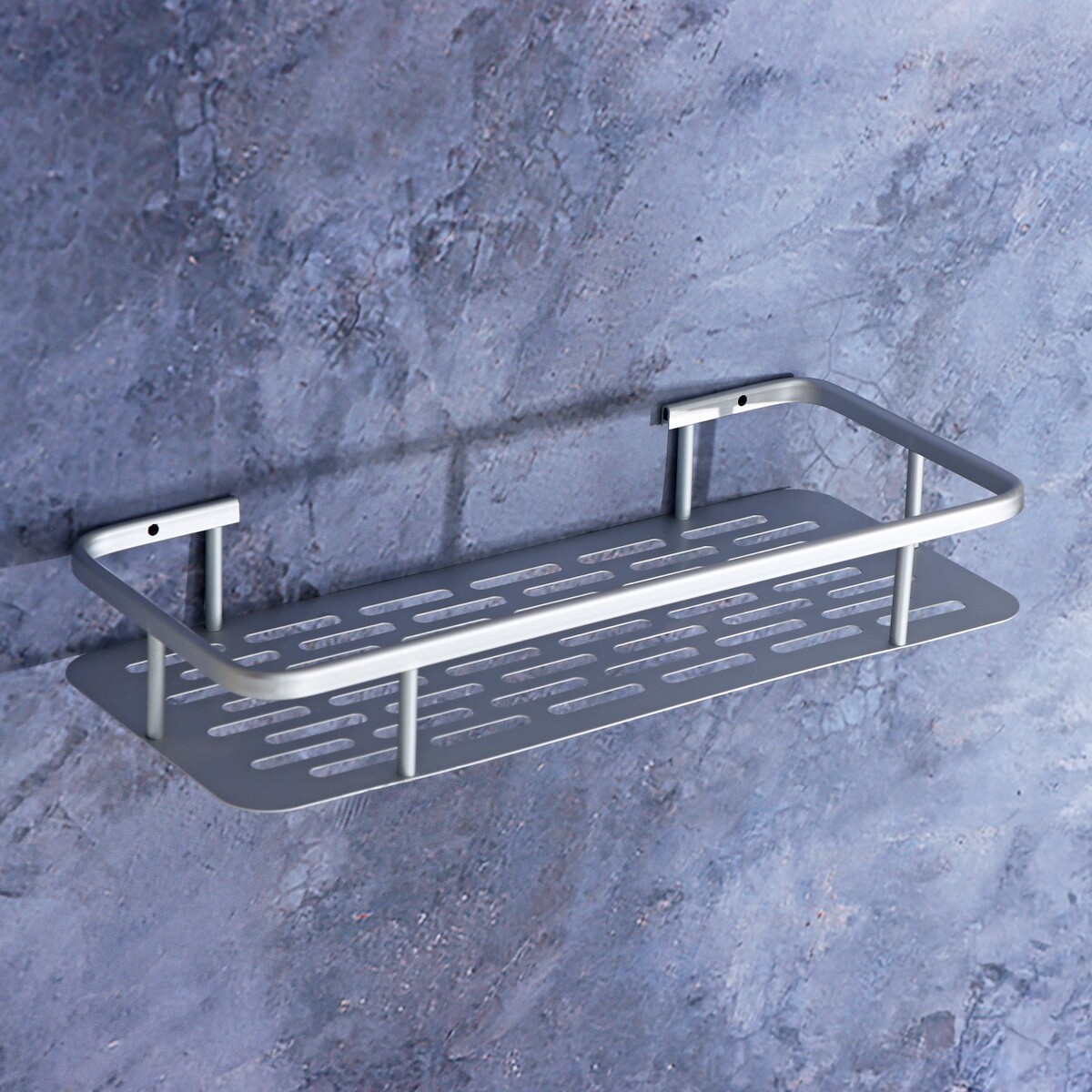 Полка для ванной комнаты, 31,5×13×5 см, алюминий полка подвесная 6 крючков 40×13 5×5 5 см чёрный алюминий