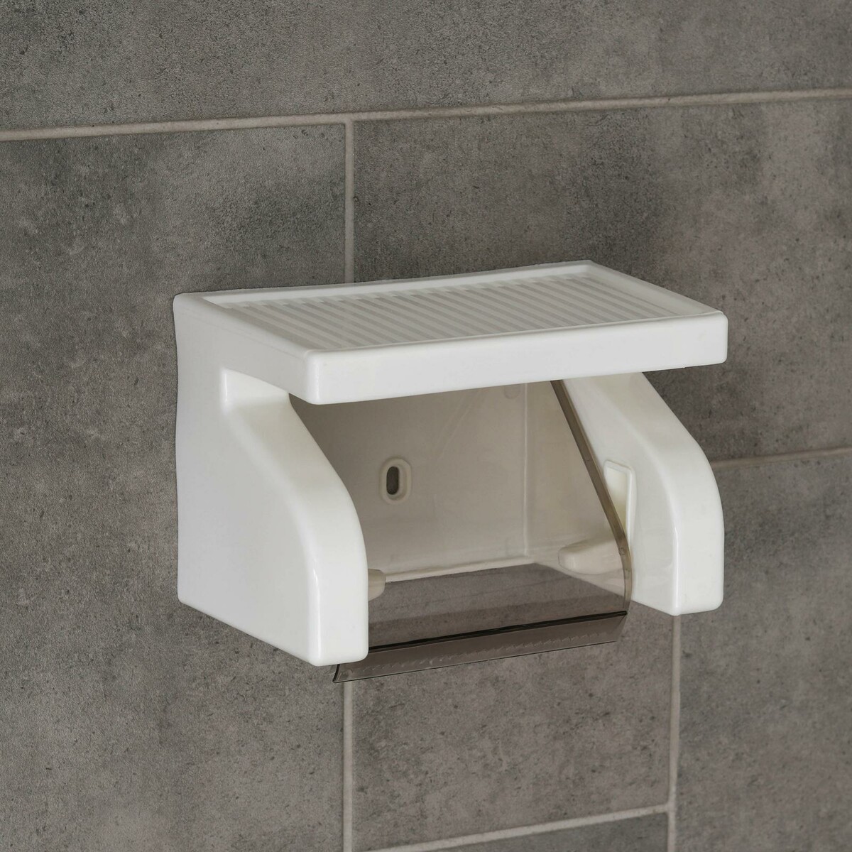 Держатель для туалетной бумаги с полочкой, 18×11,5×12 см, цвет белый держатель для туалетной бумаги с полочкой 6 5×16×11 5 см алюминий