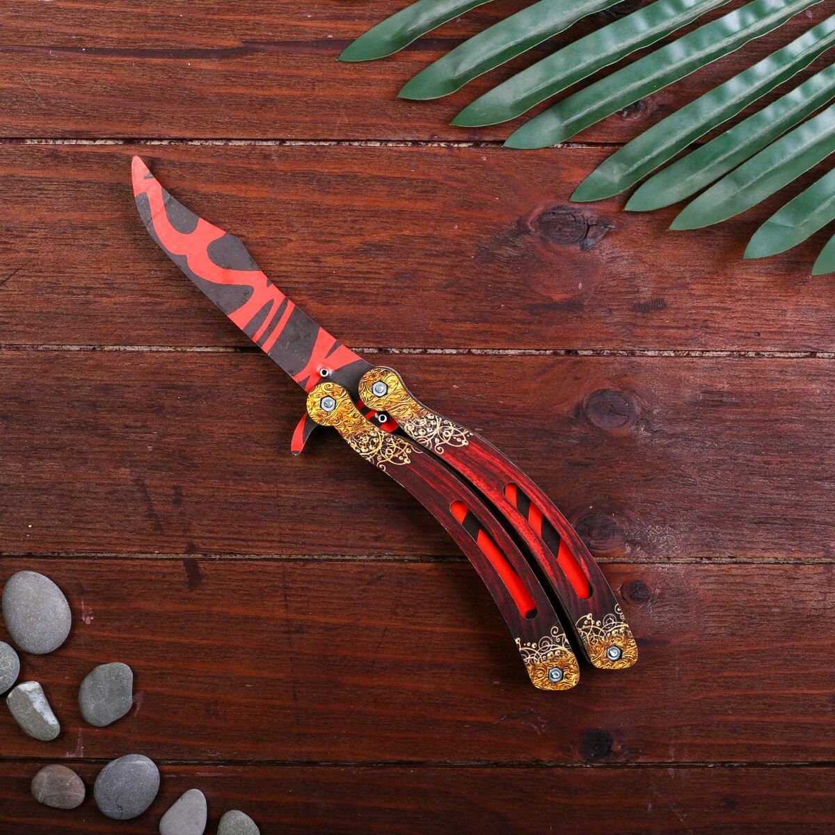 Сувенир деревянный сувенир деревянный нож бабочка крашенный микс