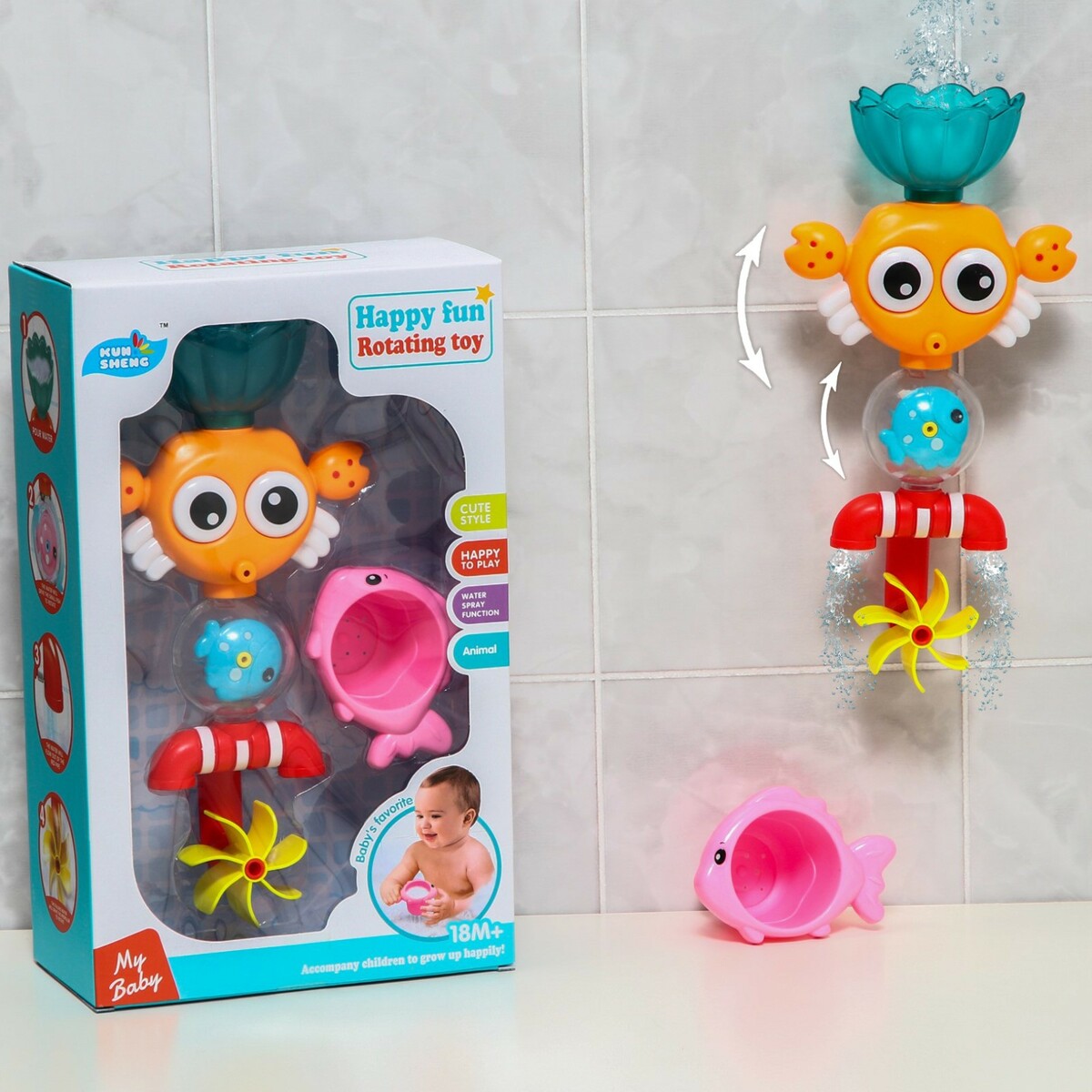 

Набор игрушек для игры в ванне, Разноцветный