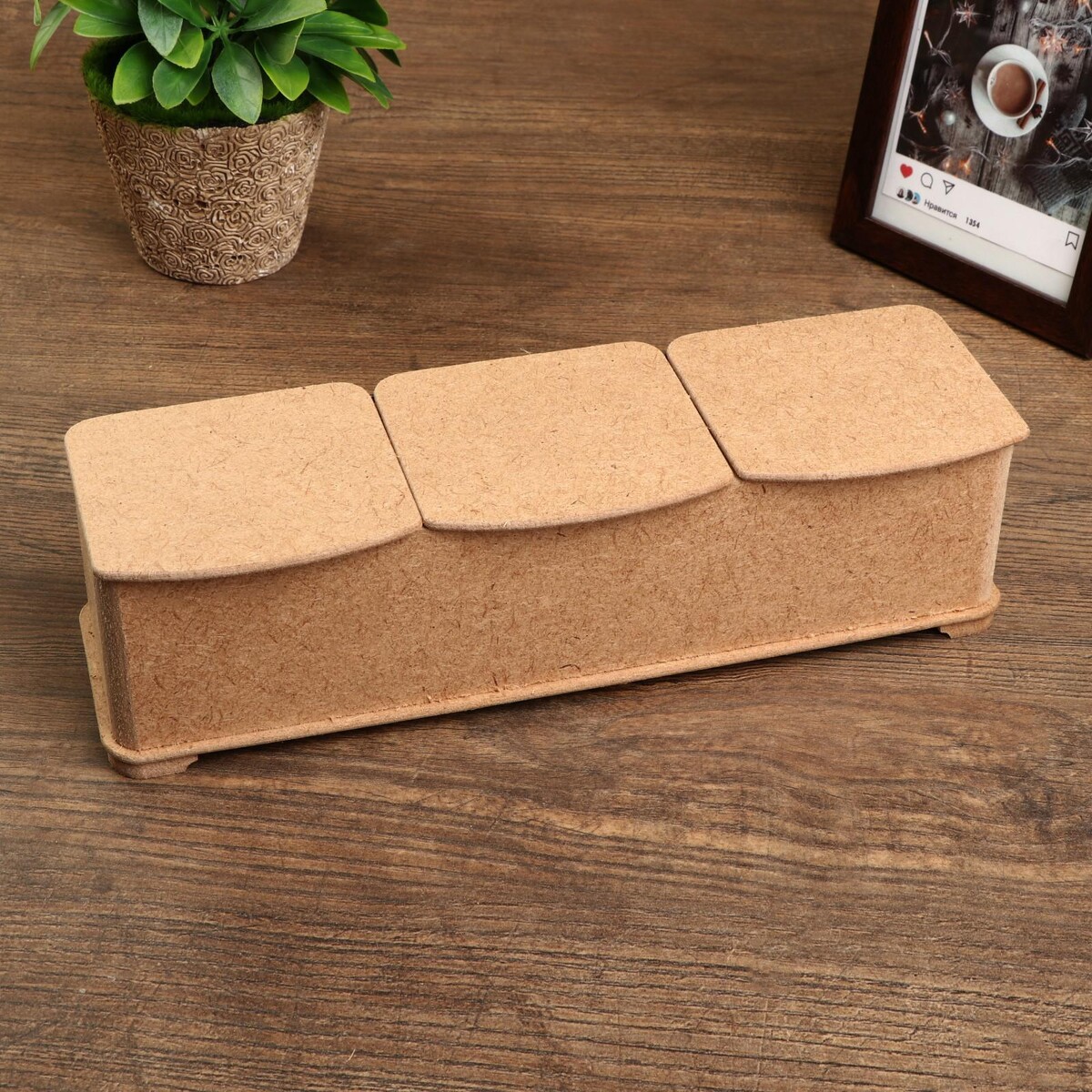 

Шкатулка для декора из мдф 26,5х8х6,7 см, Бежевый