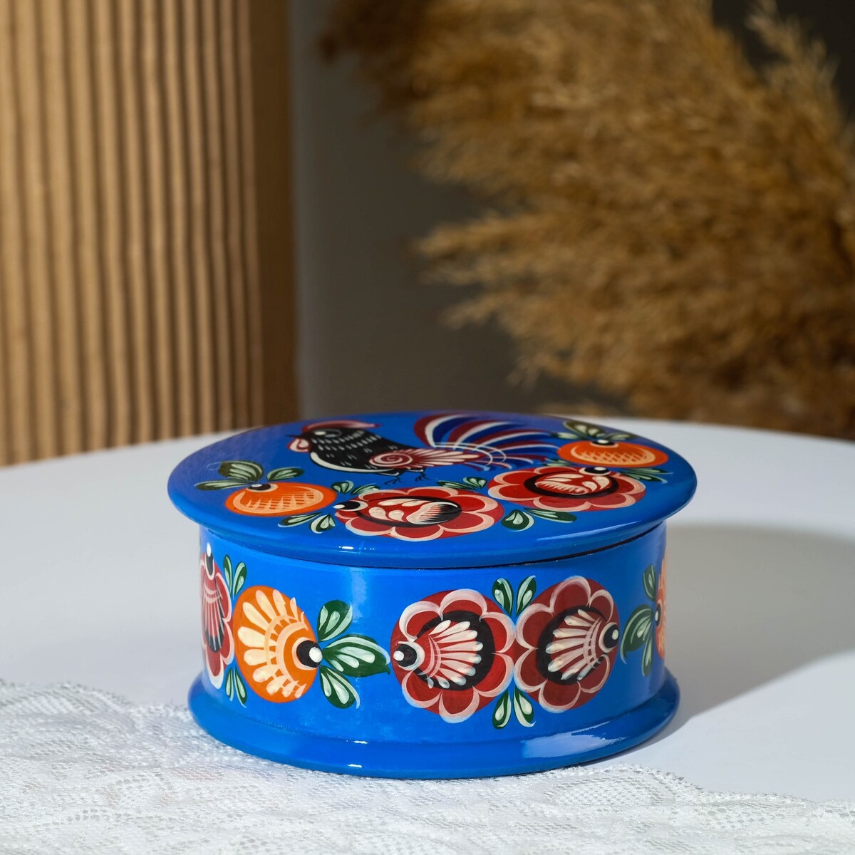 

Шкатулка 12,5х5,5 см, городецкая роспись, Разноцветный