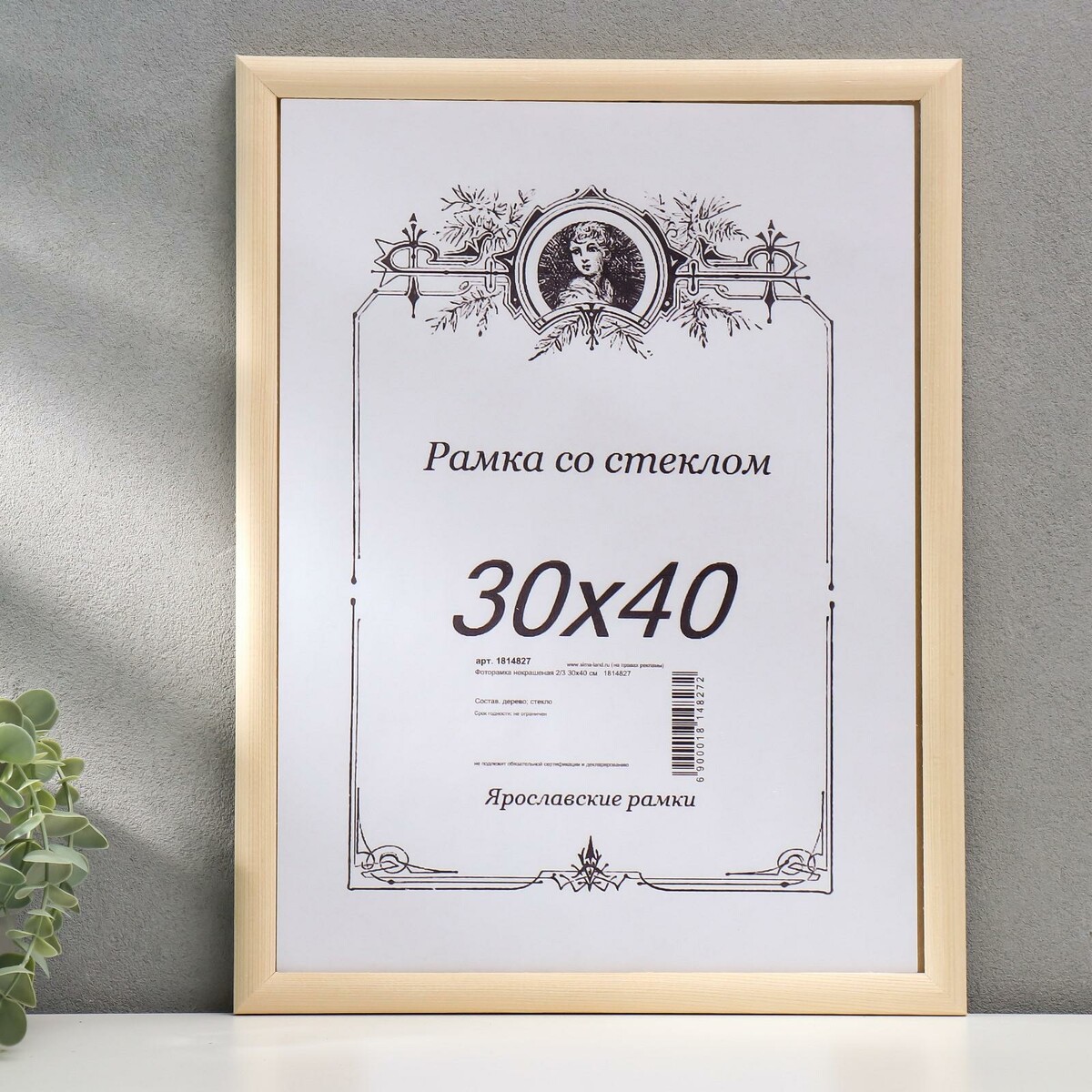 

Фоторамка некрашеная 2/3 30х40 см, Бежевый