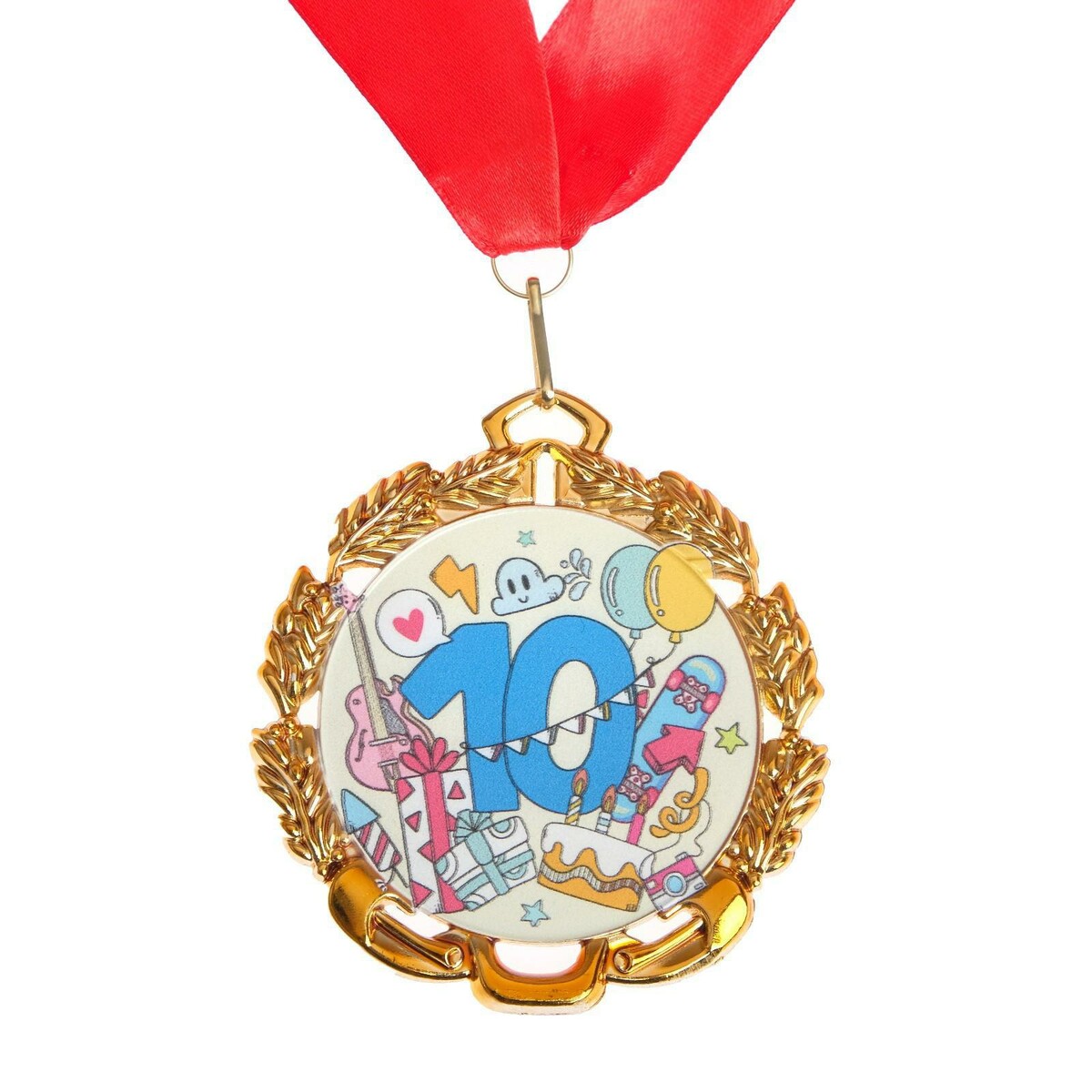 

Медаль юбилейная с лентой, Золотистый