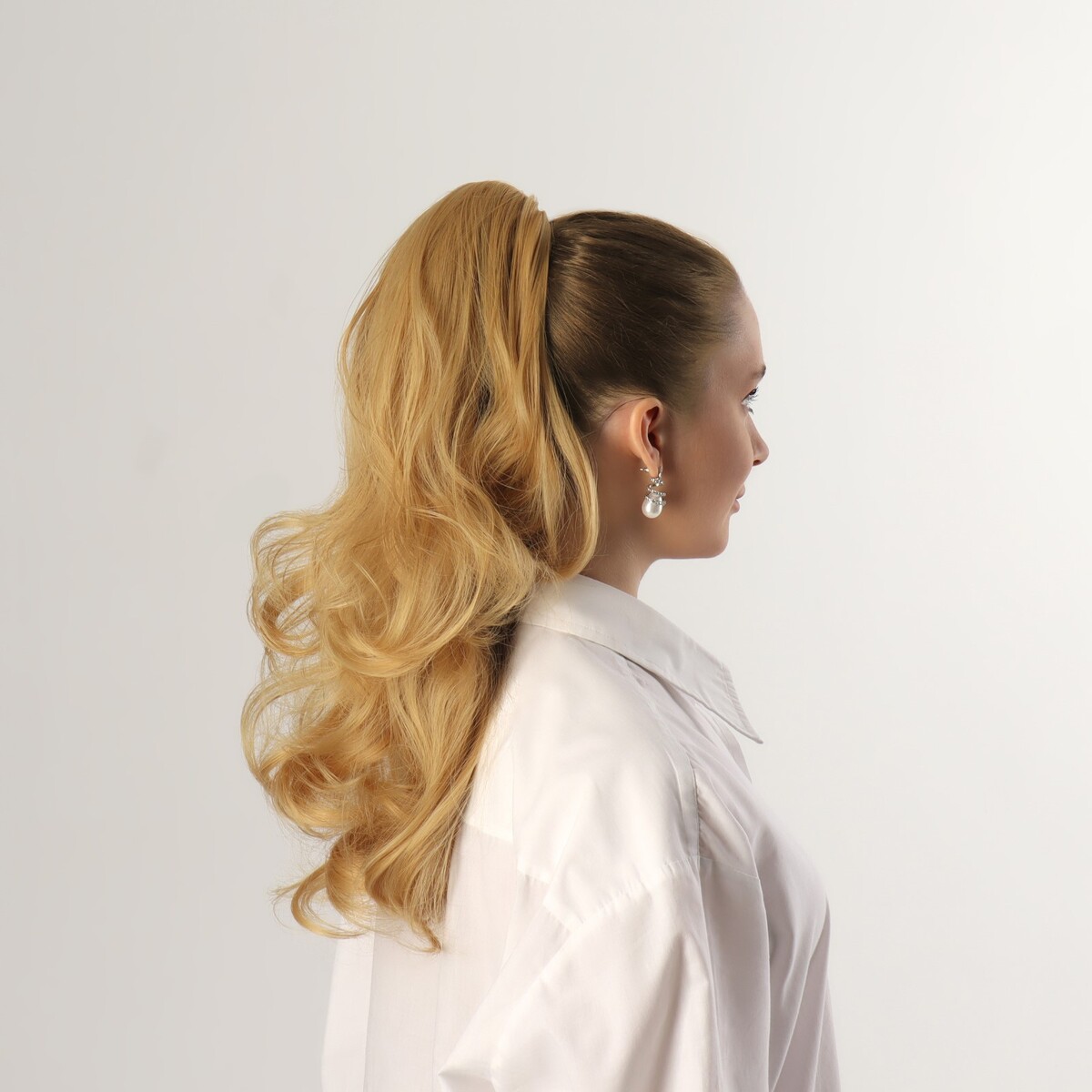 Хвост накладной, волнистый волос, на крабе, 40 см, 150 гр, цвет блонд(#hty22) спрей для волос syoss retoucher блонд 120 мл
