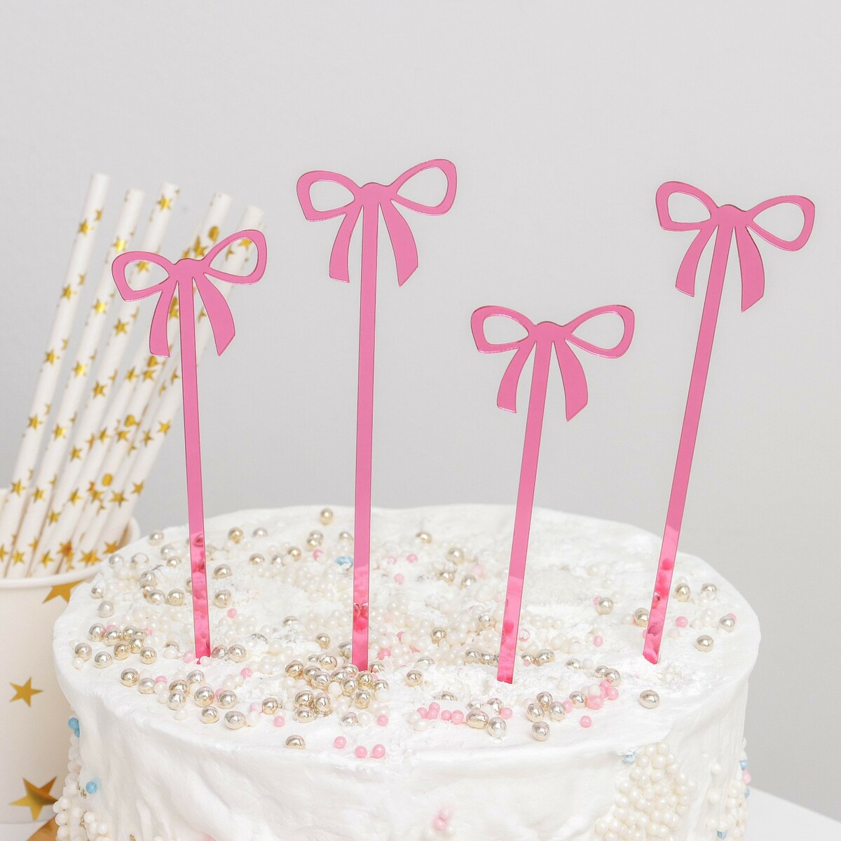 

Набор топперов для торта, Розовый