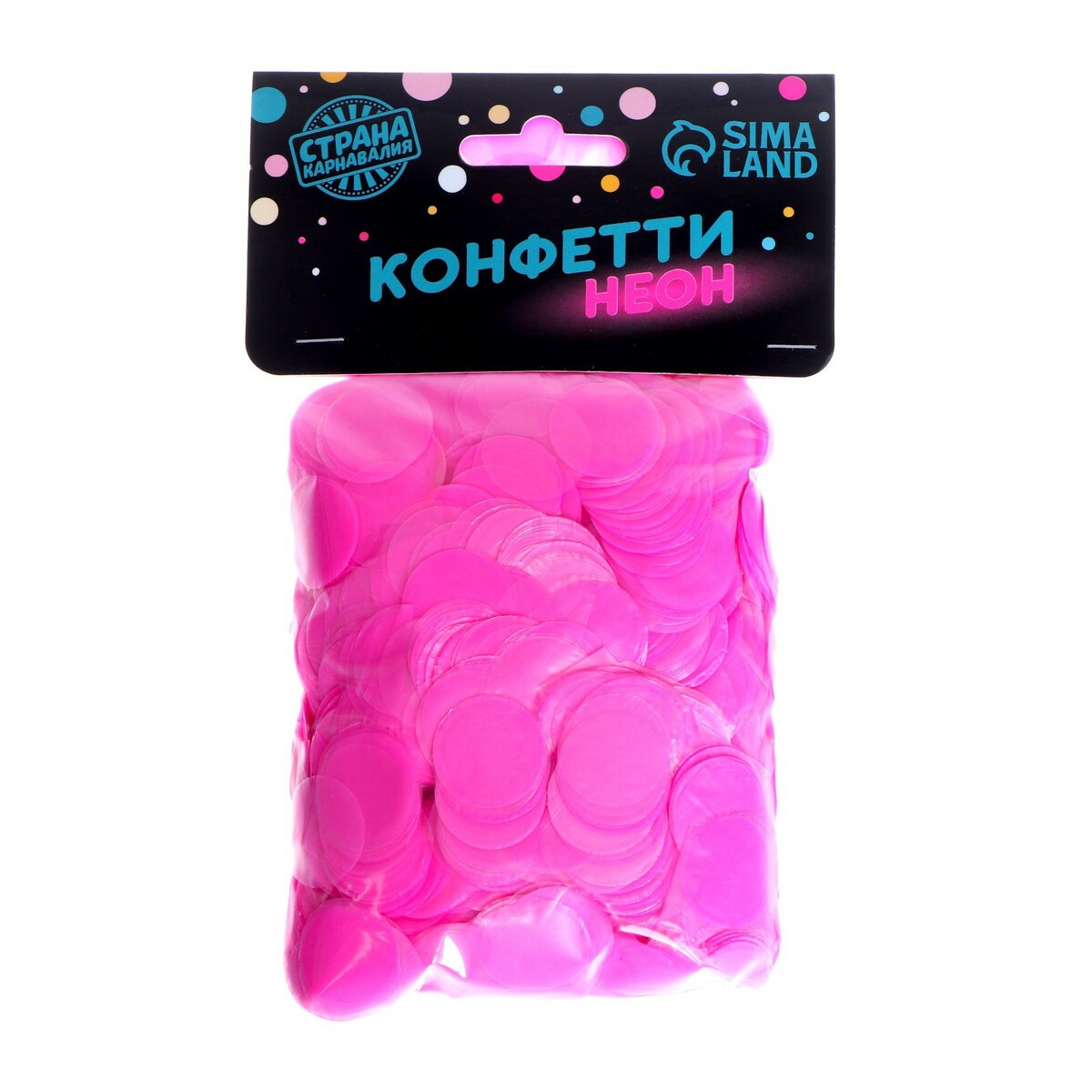 Конфетти для декора, цвет розовый ультрафиолет, d= 2 см, 100 г No brand