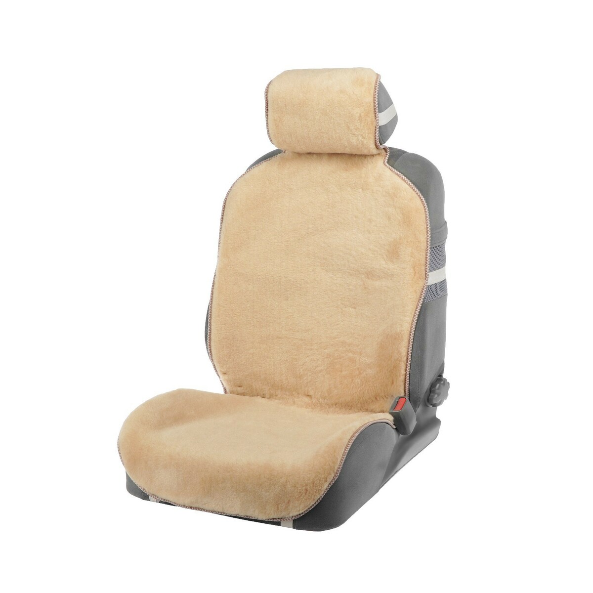 фото Накидка на сиденье, натуральная шерсть,145х55 см, бежевая no brand