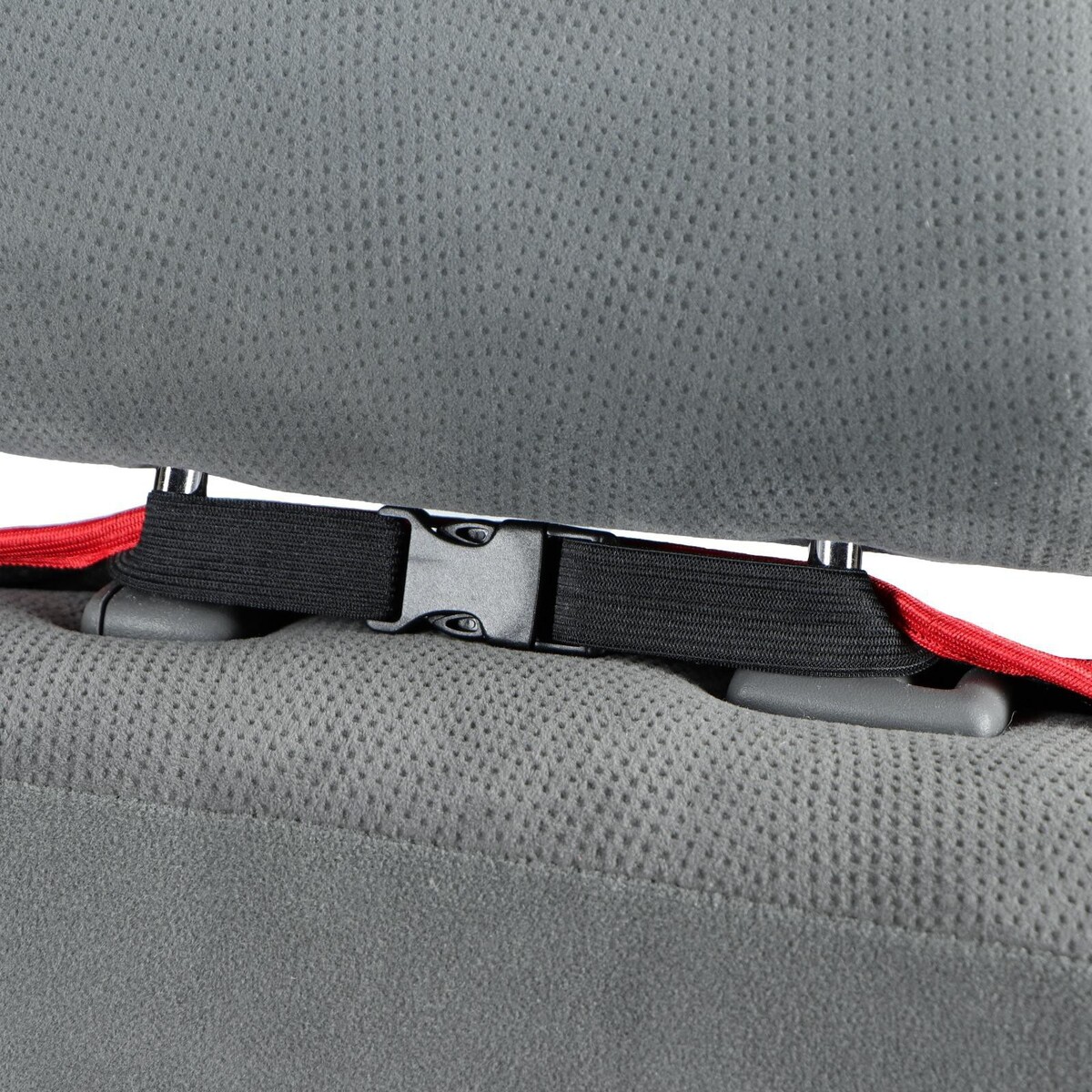 Накидка на переднее сиденье, велюр, размер 55 х 130 см, черный, с красным кантом No brand 0995352 - фото 4