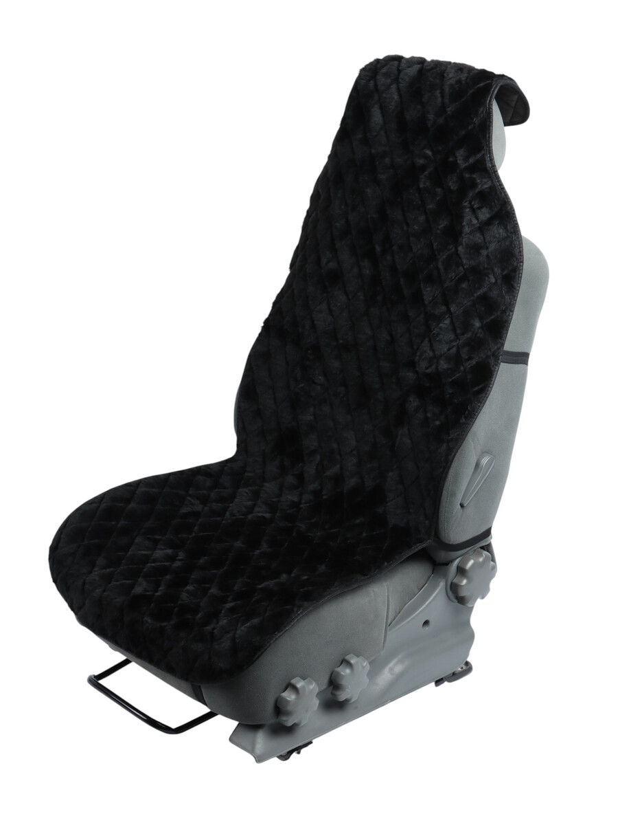 

Накидка на переднее сиденье, искусственный мех, ромб, размер 55×135 см, черный