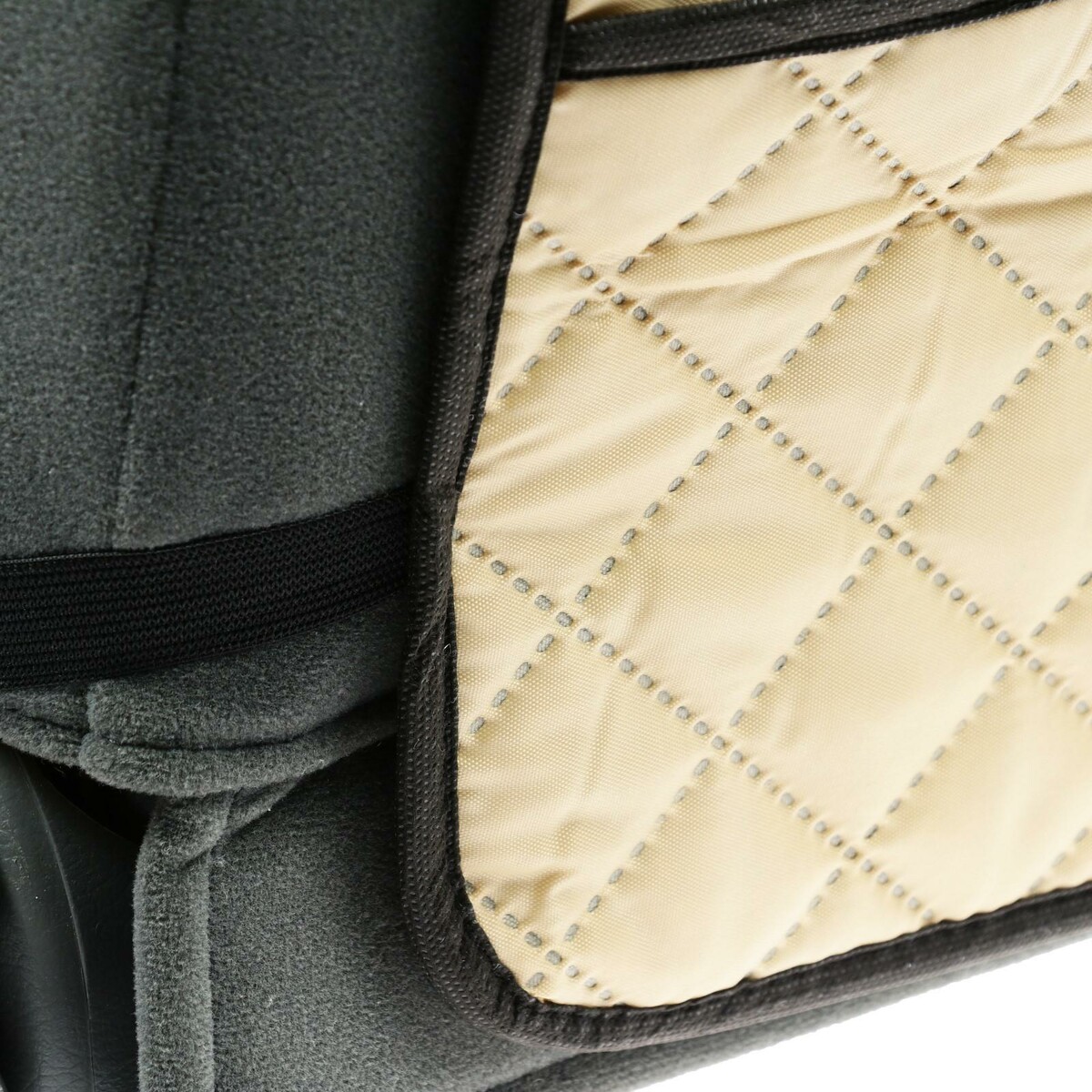 фото Накидка-незапинайка на спинку сиденья cartage, оксфорд, с карманом, 40 × 60 см, бежевая