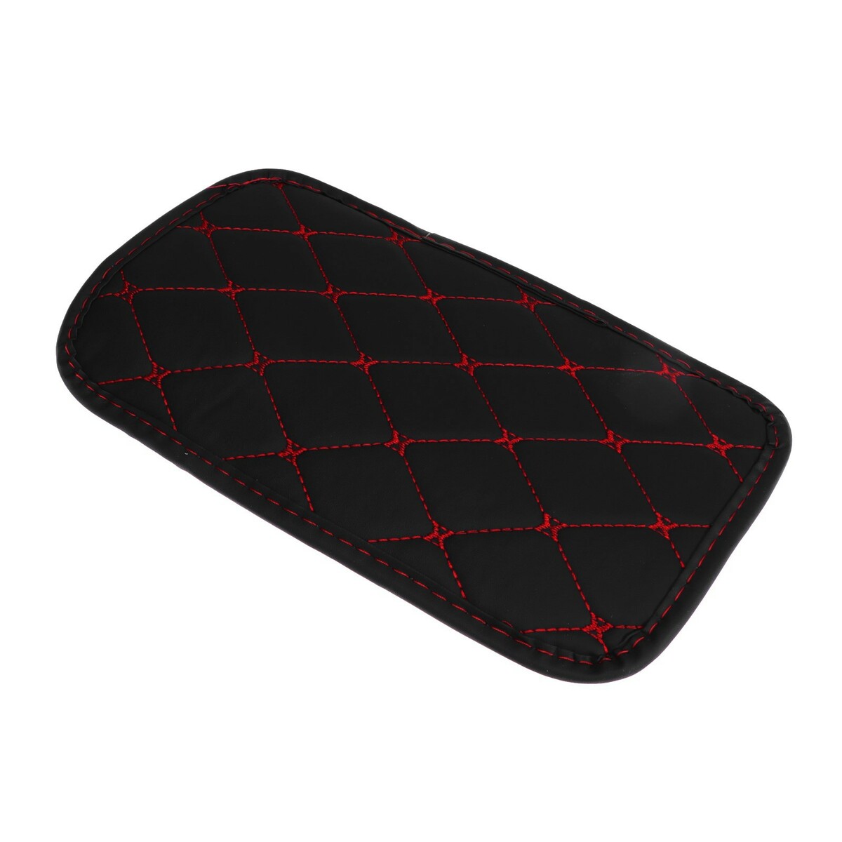 Коврик на подлокотник 29×19, экокожа, черный с красной строчкой коврик на подлокотник 28×20 см