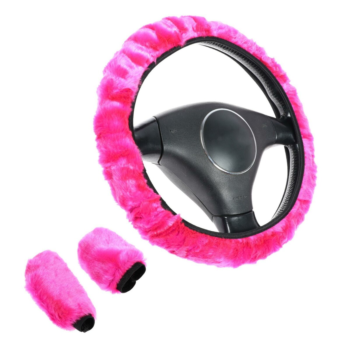 Оплетка на руль, чехол кпп, чехол ручника, мультиразмерный, розовый, набор 3 шт чехол для мяча гимнастического indigo sm 135 p розовый