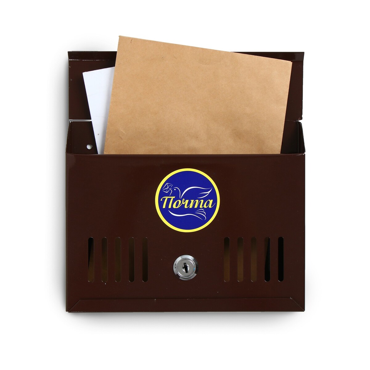 Ящик почтовый с замком, горизонтальный лоток для бумаг горизонтальный эксперт тонированный коричневый