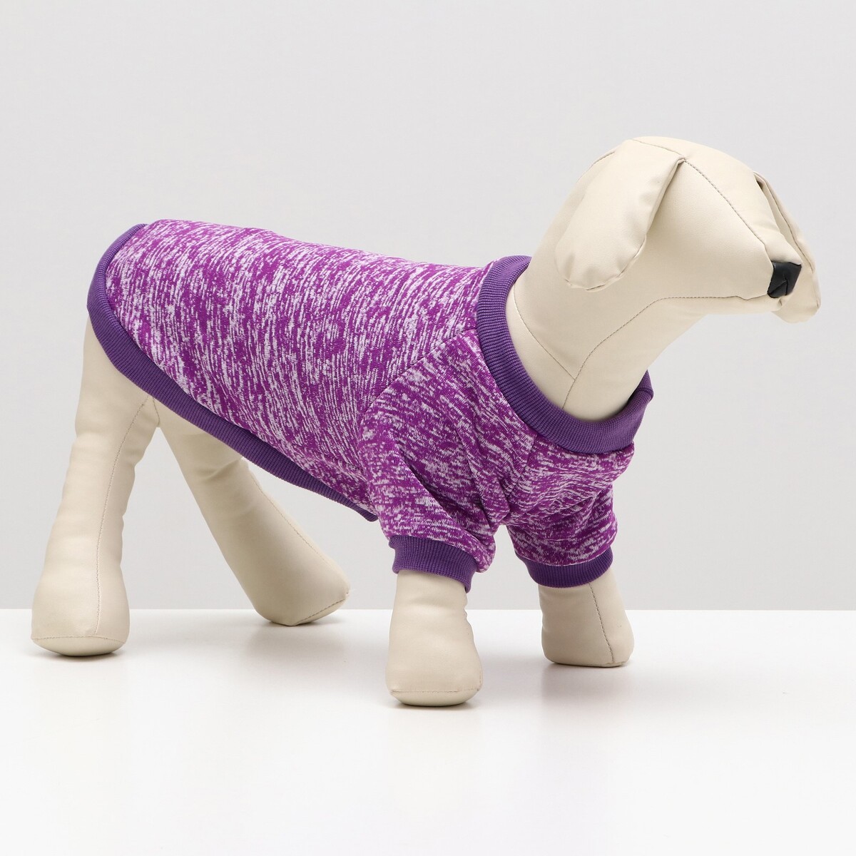 Свитер меланжевый, размер xl (дс 35, ош 32, ог 50 см), фиолетовый свитер детский amarobaby ab od23 plb41 фиолетовый 80