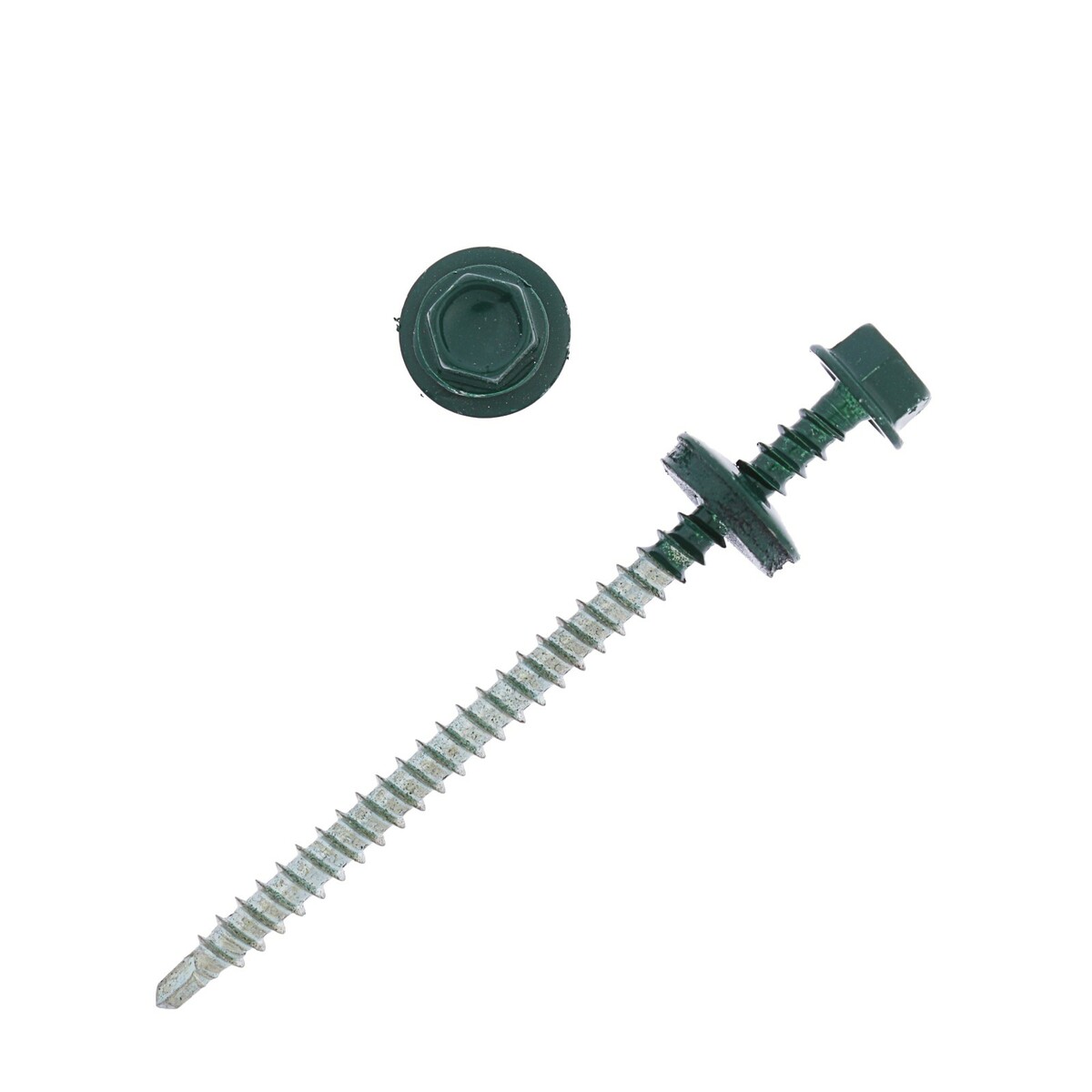 

Саморезы кровельные 4.8х76 ral6005, светло-зелен., 100 шт., Зеленый