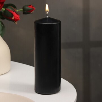 Свеча - цилиндр, 5х15 см, черная лакиров