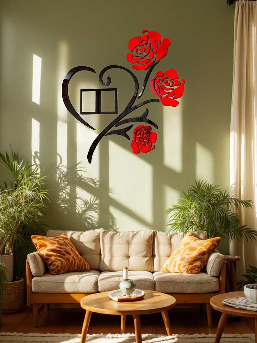 

Наклейка интерьерная с фоторамками take it easy, Красный;черный