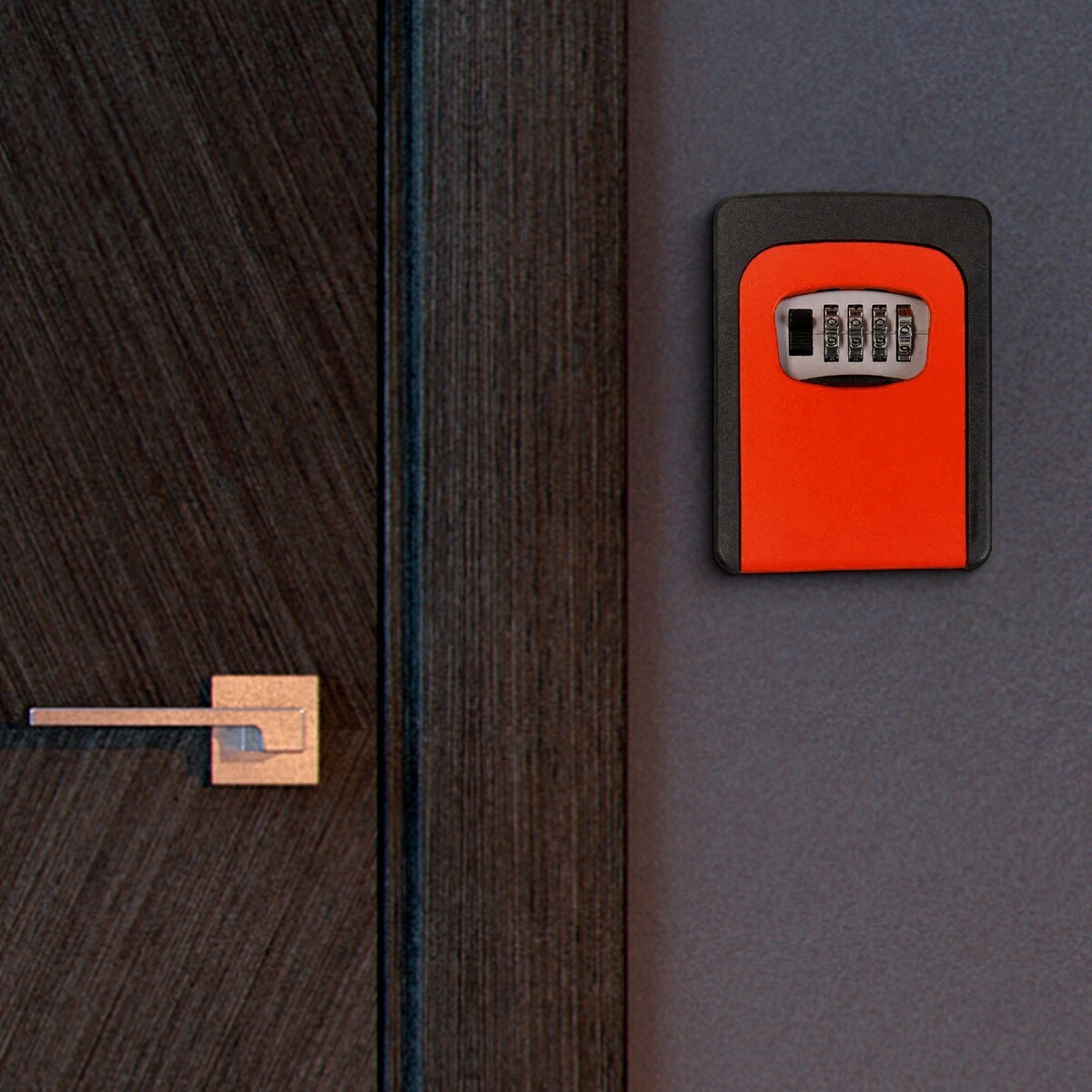 Сейф-ключница кодовая тундра, металлическая , усиленная, оранжевый ключница с кодовым замком настенная